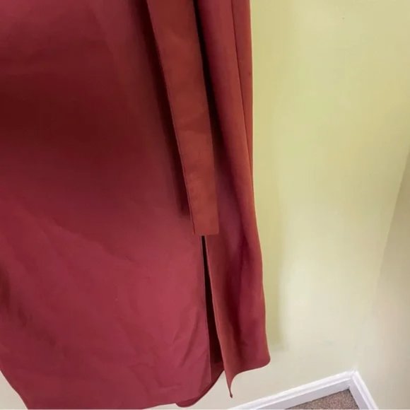 BHLDN Louisa Satin Charmeuse Midi Dress in Cinnamon Rose SIZE 4 - Picture 7 of 12